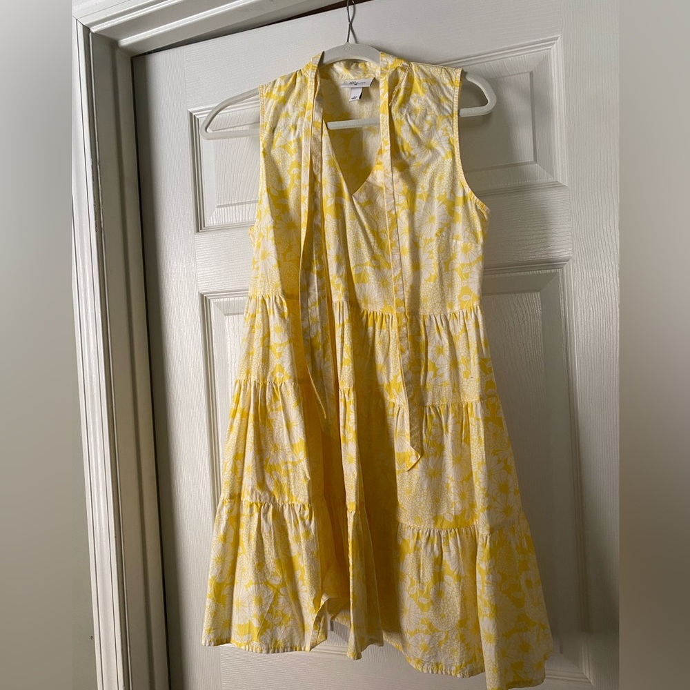 Yellow and white floral dress